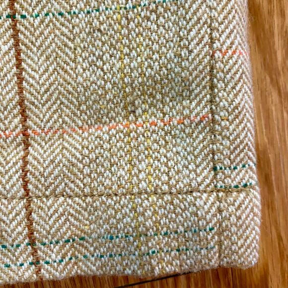 Fossil Tan Plaid Wool Blend Tweed Mini Skirt Womens 4 - Picture 5 of 15